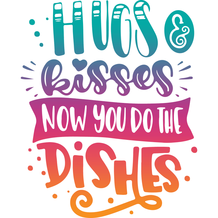 Valentine's Day Hugs Kisses Design - DTF Ready To Press - Heat Press Transfer