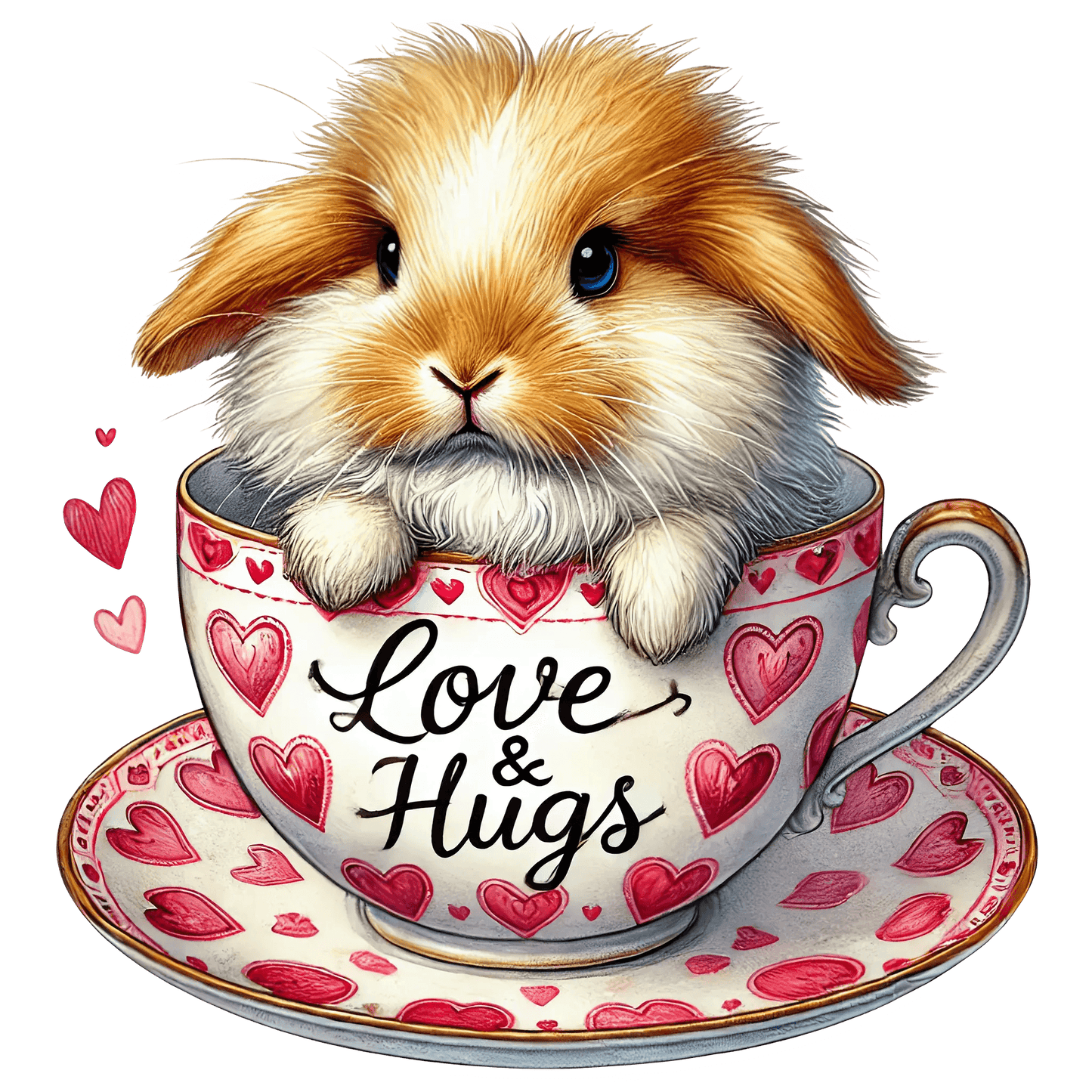 Valentine's Day Love And Hugs Bunny Design | DTF Center - Heat Press Transfer
