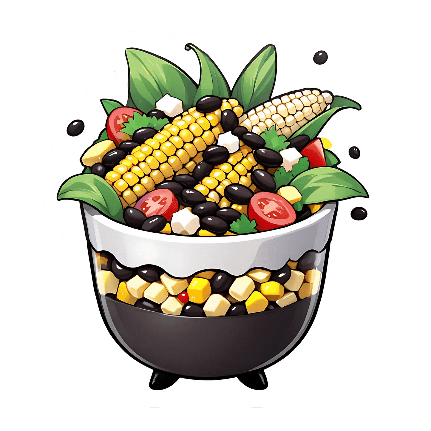 Vegan Bowl Salad Sticker - Fresh and Healthy - Heat Press Transfer