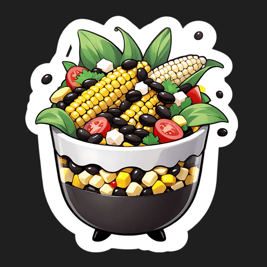 Vegan Bowl Salad Sticker - Fresh and Healthy - Heat Press Transfer