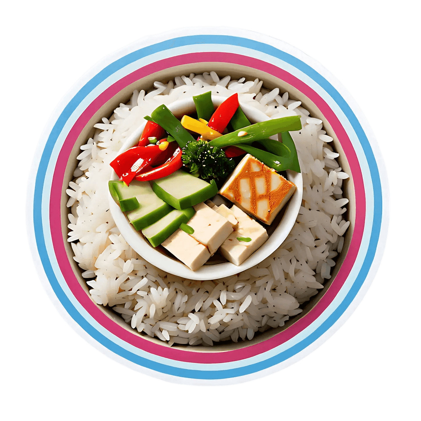 Vegan Meal Sticker - Bright and Colorful - Heat Press Transfer