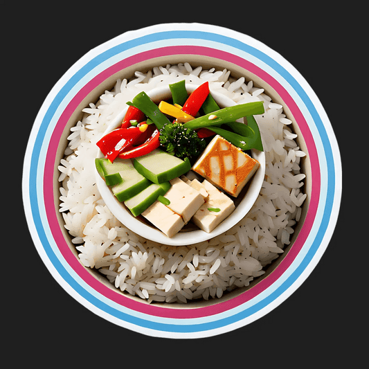 Vegan Meal Sticker - Bright and Colorful - Heat Press Transfer