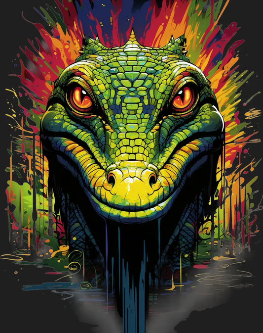 Vibrant Alligator Graphic - DTF Ready to Press - Heat Press Transfer