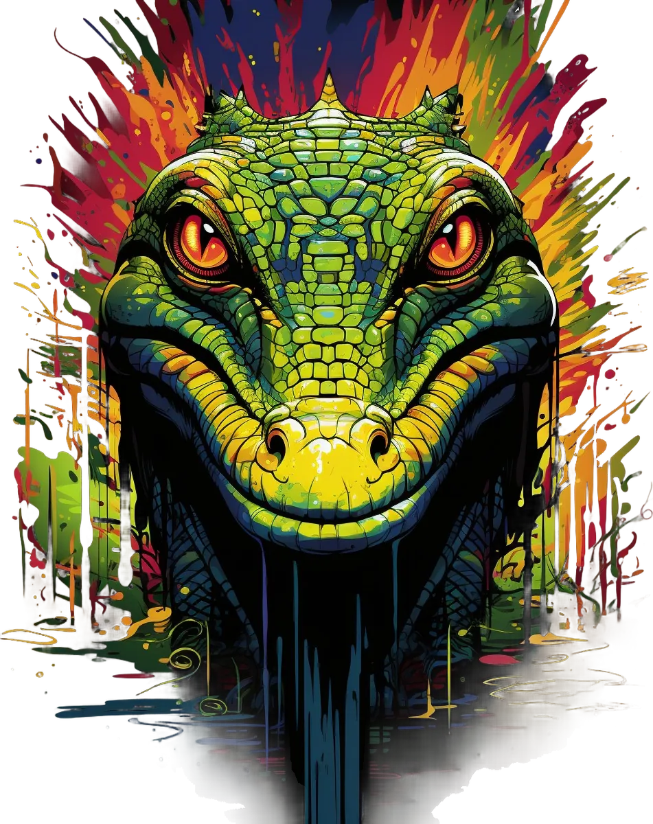 Vibrant Alligator Graphic - DTF Ready to Press - Heat Press Transfer
