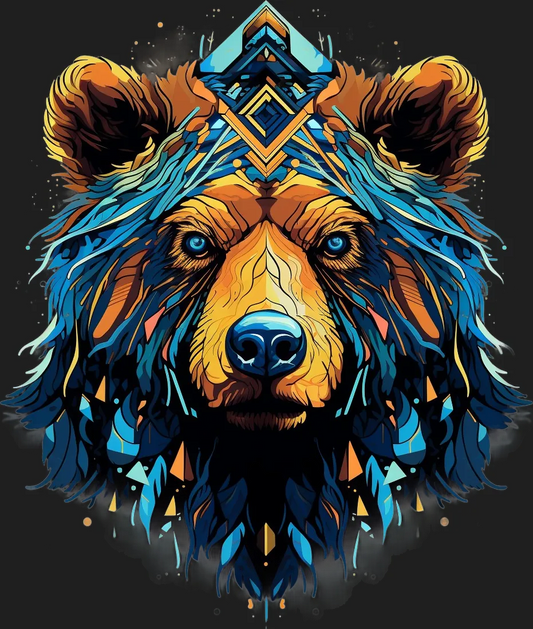 Vibrant Bear Art - DTF Ready to Press - Heat Press Transfer