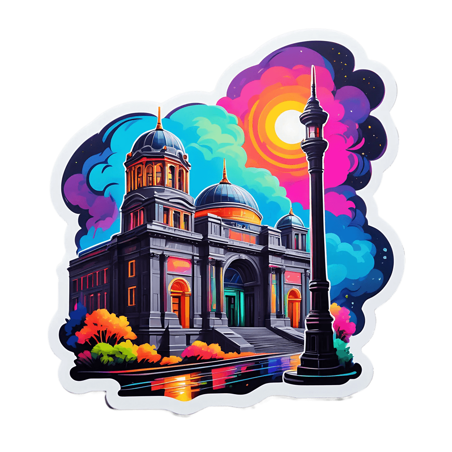 Vibrant Cityscape Sticker - UV DTF - Heat Press Transfer