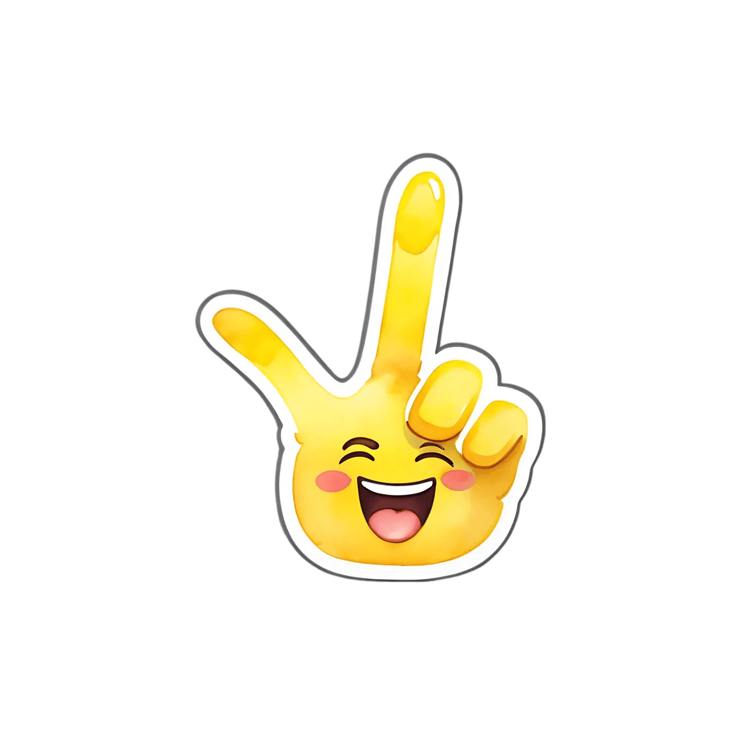 Victory Sign Emoji Sticker - UV Durable - Heat Press Transfer