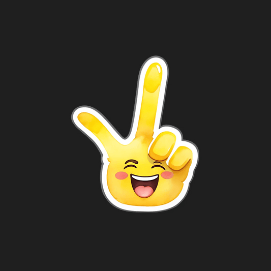 Victory Sign Emoji Sticker - UV Durable - Heat Press Transfer