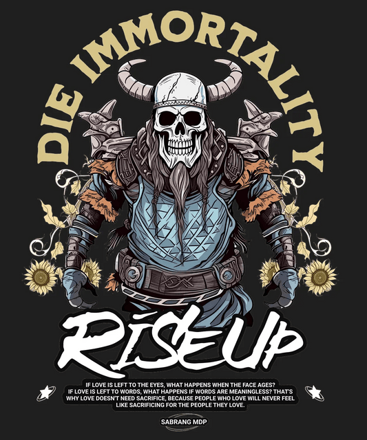 Viking Skull Immortality - DTF Ready to Press - Heat Press Transfer