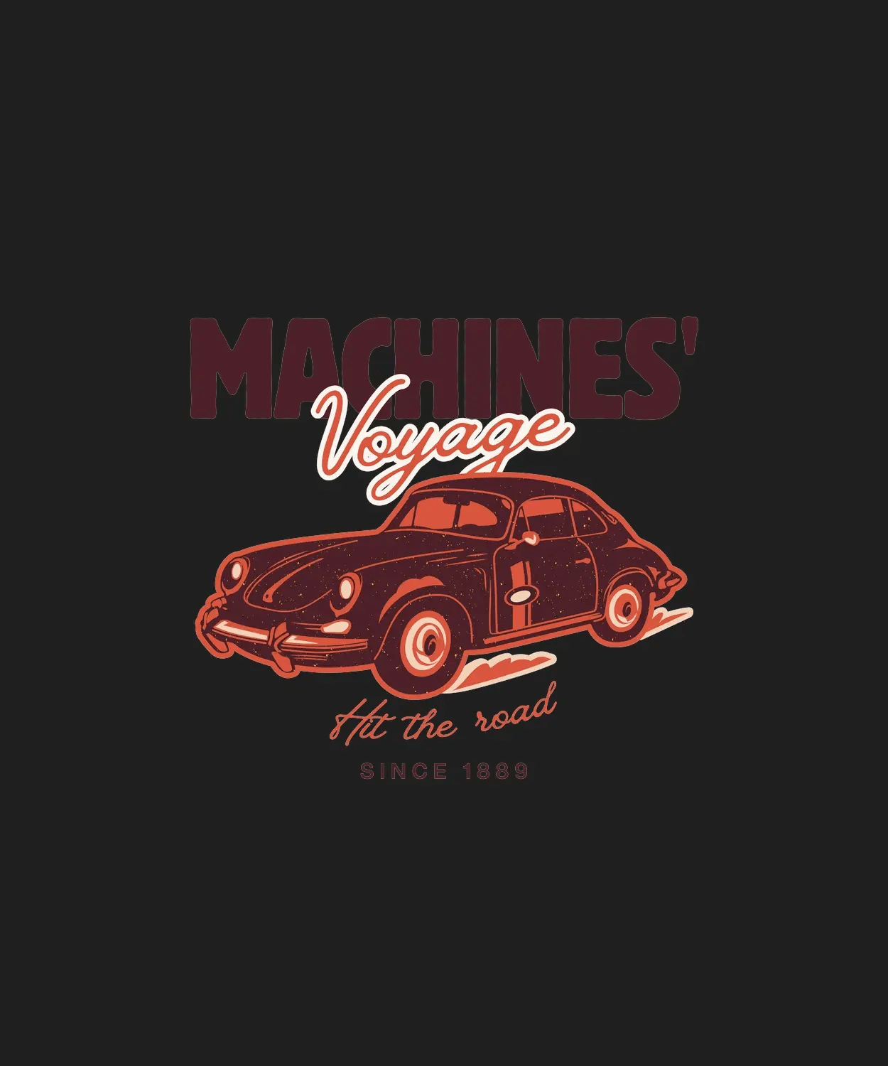 Vintage Car Voyage - DTF Ready to Press (black_bg)