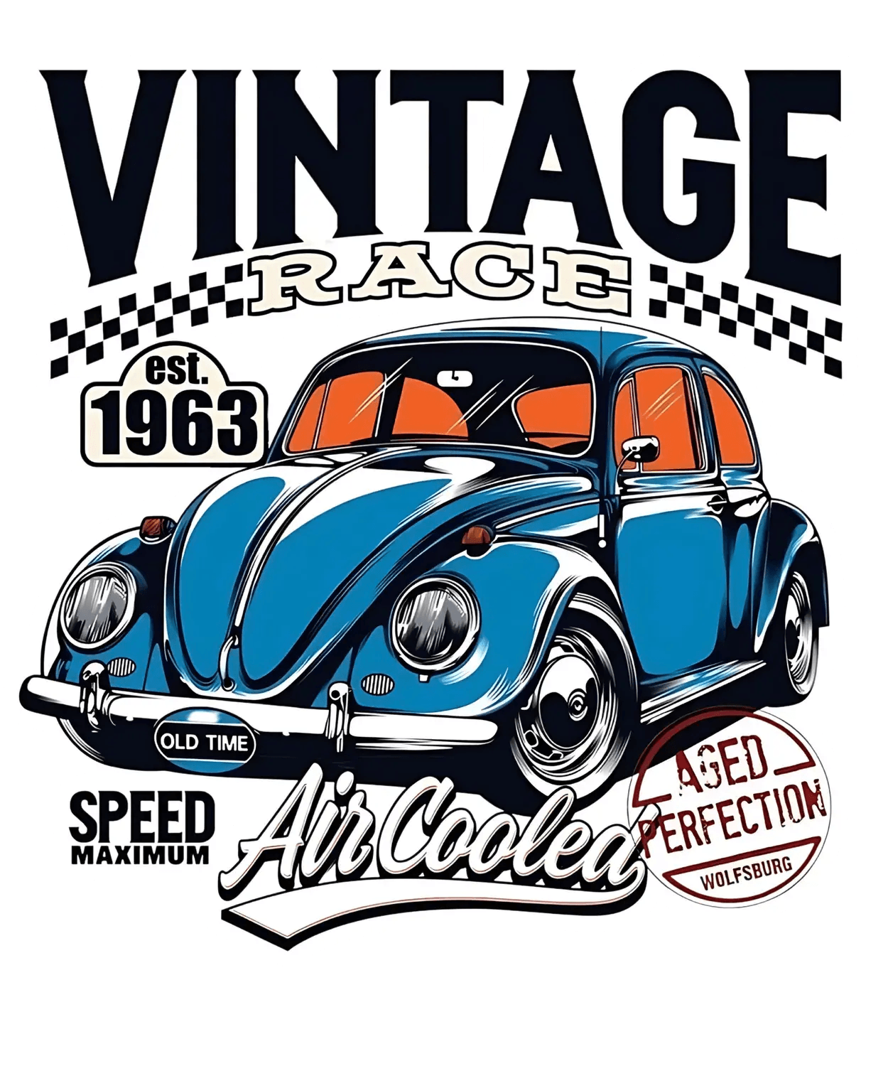 Vintage Race Car - DTF Ready to Press (original)