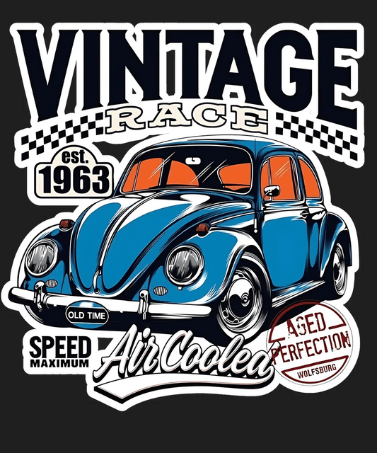Vintage Race Car - DTF Ready to Press - Heat Press Transfer