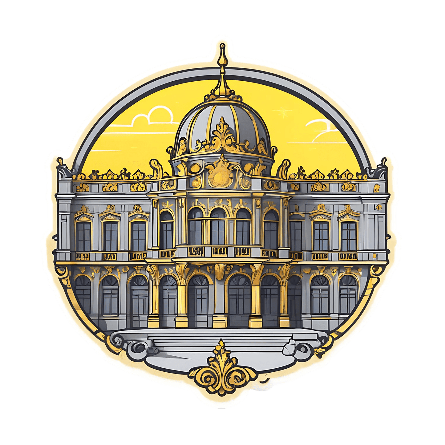 Vintage Architecture - Elegant Sticker - Heat Press Transfer