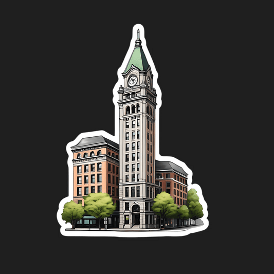 Vintage Clock Tower - Sticker - Heat Press Transfer
