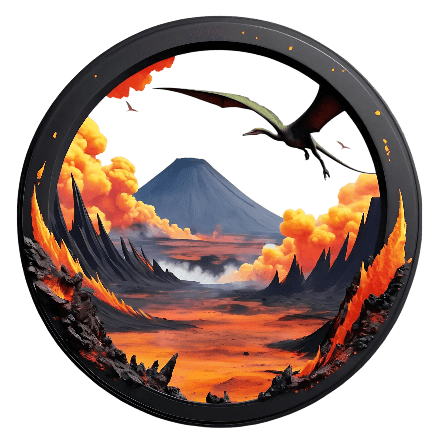 Volcanic Dragon Flight - UV DTF Sticker - Heat Press Transfer