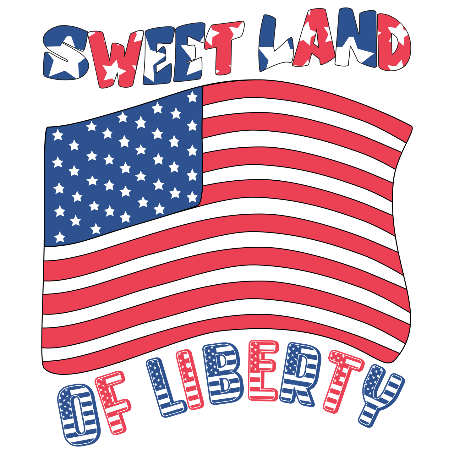 Sweet Land of Liberty DTF Ready to Press V3 | Heat Press Transfer - Heat Press Transfer