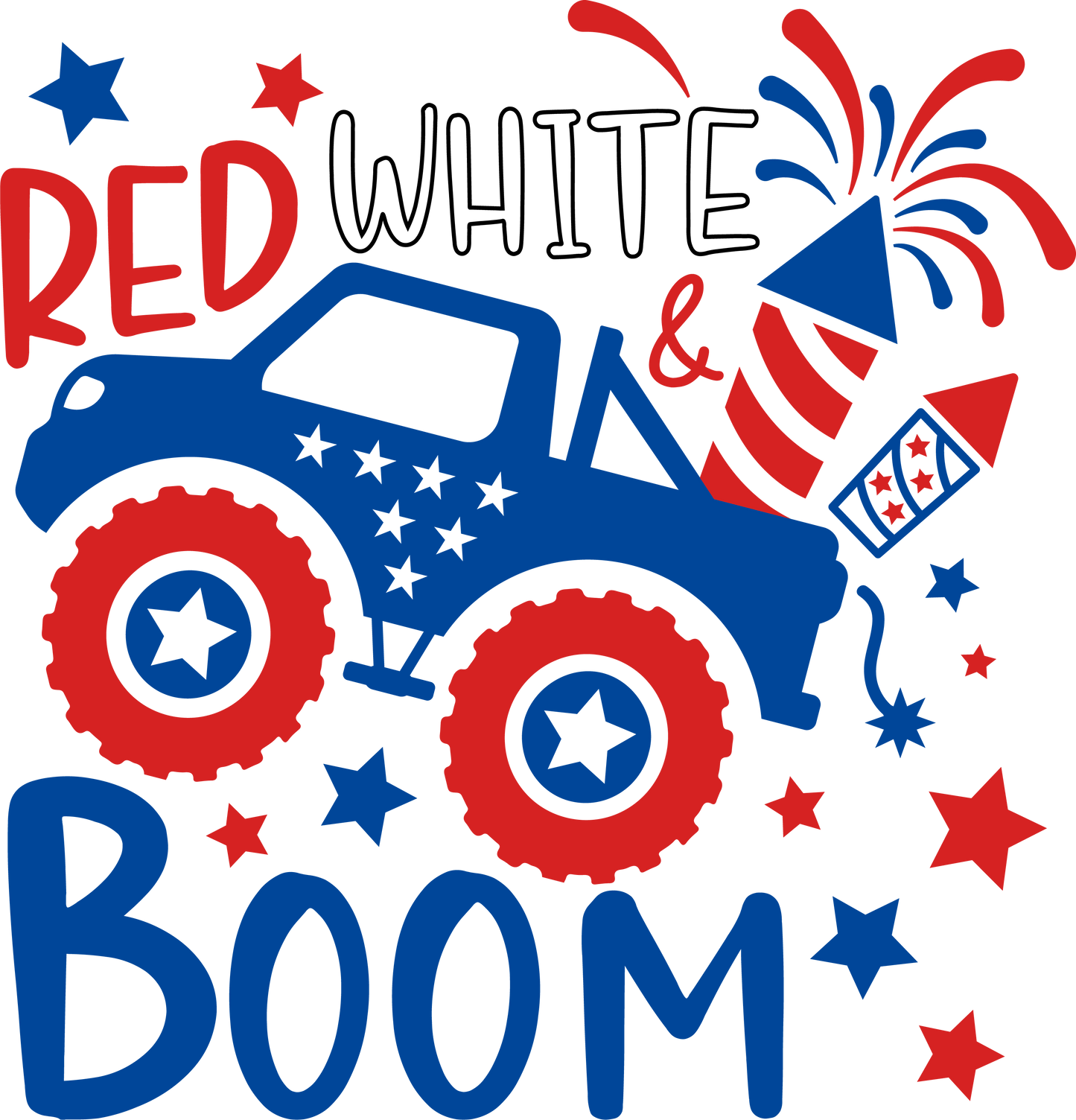 Red White Boom 4th of July Design | Heat Press Transfer - Heat Press Transfer