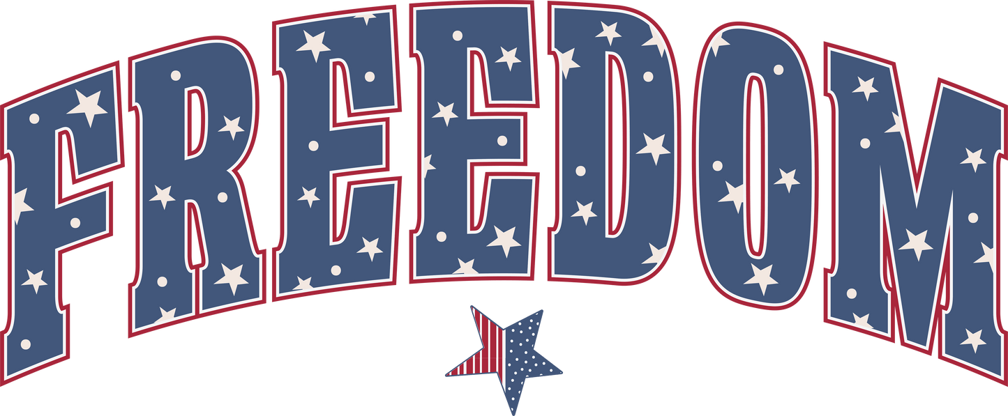 4th Of July Freedom Design - DTF Ready To Press - Heat Press Transfer