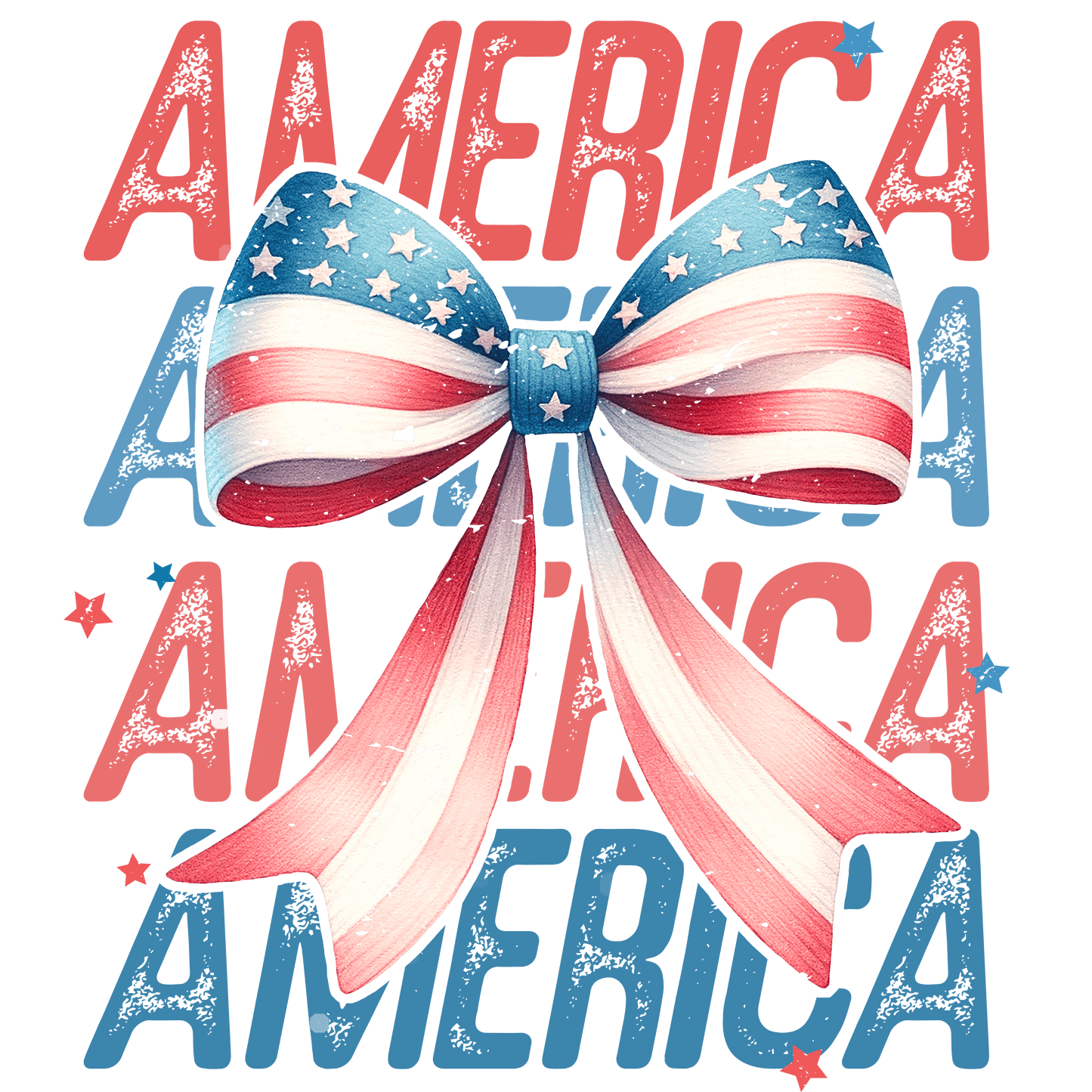 Cute American Girl Design - DTF Ready To Press - Heat Press Transfer