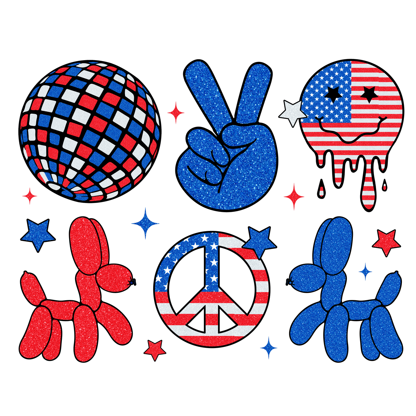Cute 4th of July Design DTF-Ready to Press | Heat Press Transfer - Heat Press Transfer