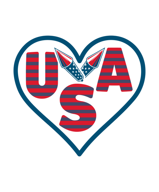 Love USA Design - DTF Ready To Press - Heat Press Transfer