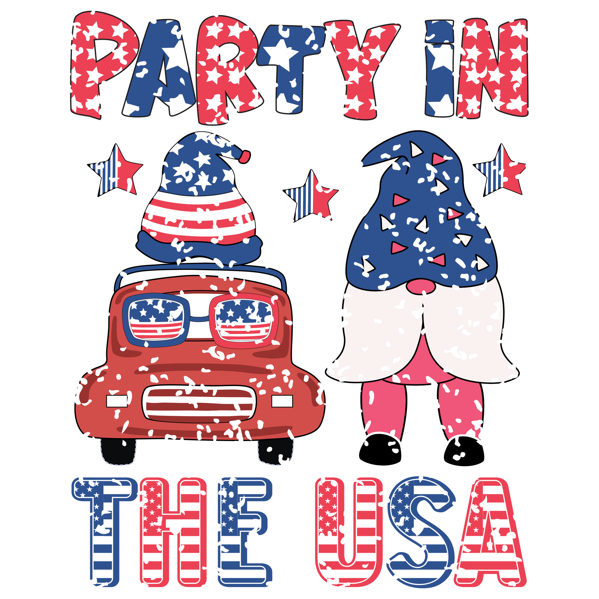 Party in the USA DTF Design - Ready to Press V6 | Heat Press Transfer - Heat Press Transfer
