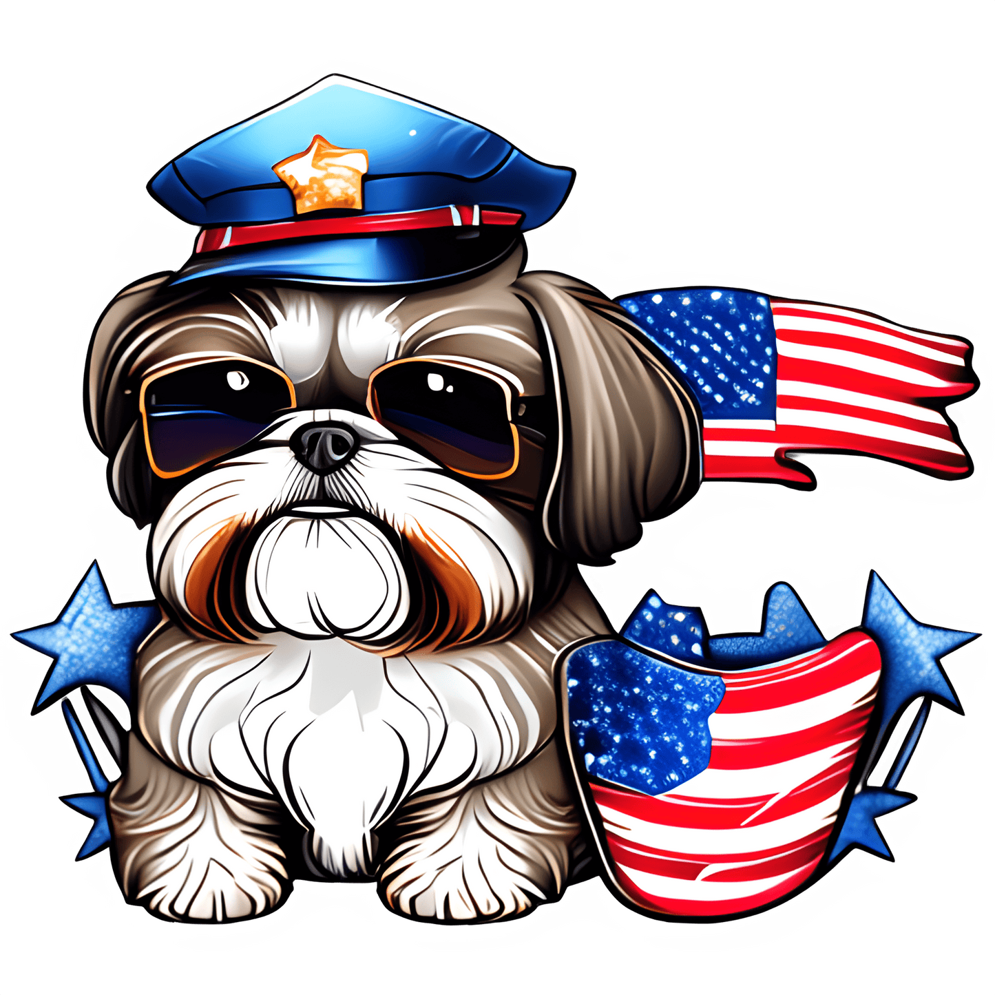 4th Of July Dog Design - DTF Ready To Press - Heat Press Transfer