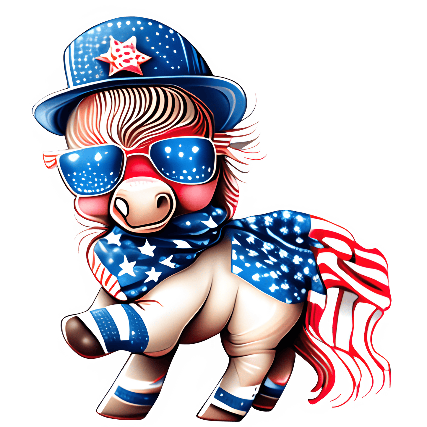 Fourth Of July Goat Design - DTF Ready To Press - Heat Press Transfer