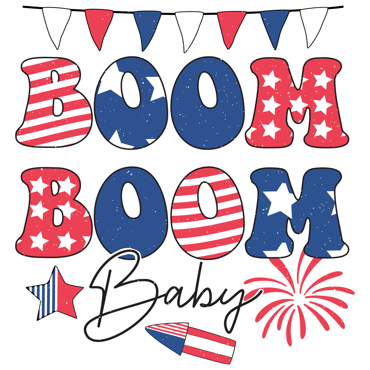 4th Of July Party Design - DTF Ready To Press - Heat Press Transfer