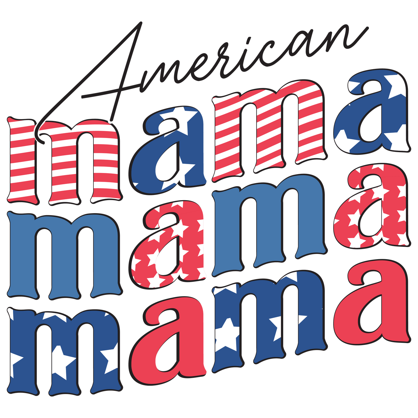 American Mama Design DTF - Ready to Press (V8) | Heat Press Transfer - Heat Press Transfer