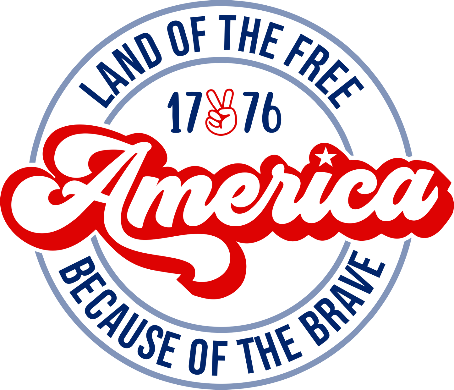 Land Of The Free America Design - DTF Ready To Press - Heat Press Transfer