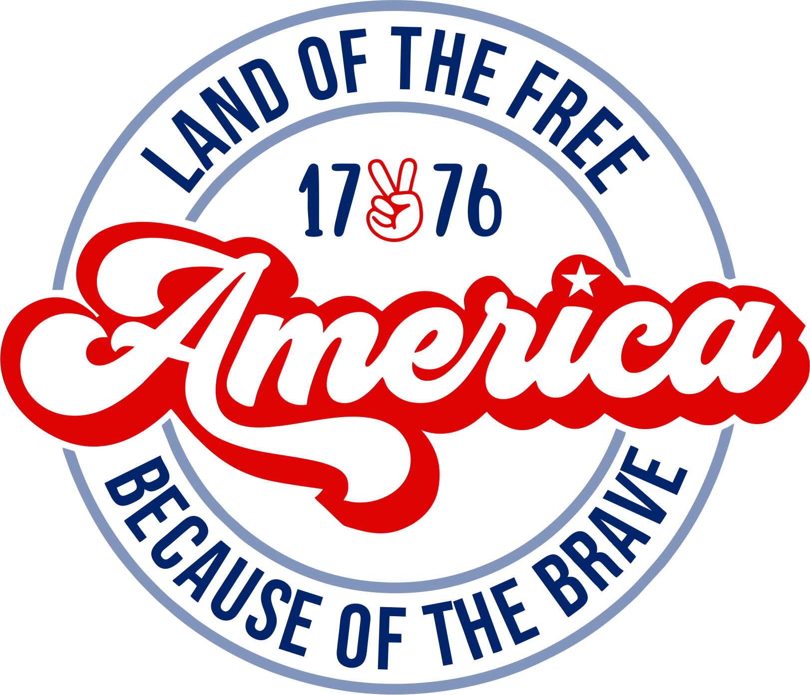 Land Of The Free America Design - DTF Ready To Press - Heat Press Transfer