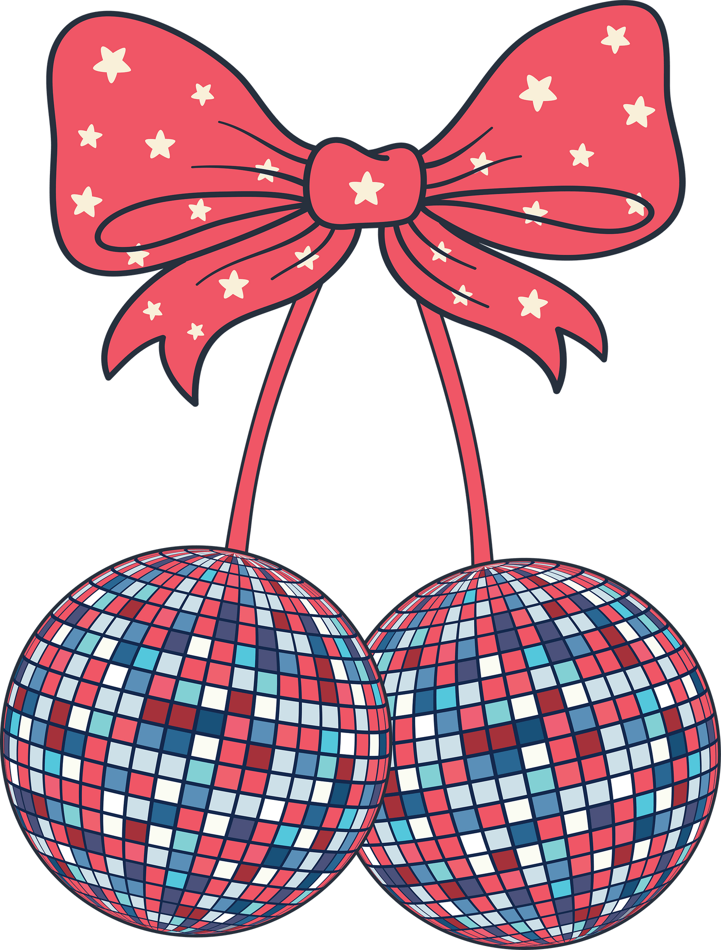 4th Of July Discoball Design - DTF Ready To Press - Heat Press Transfer