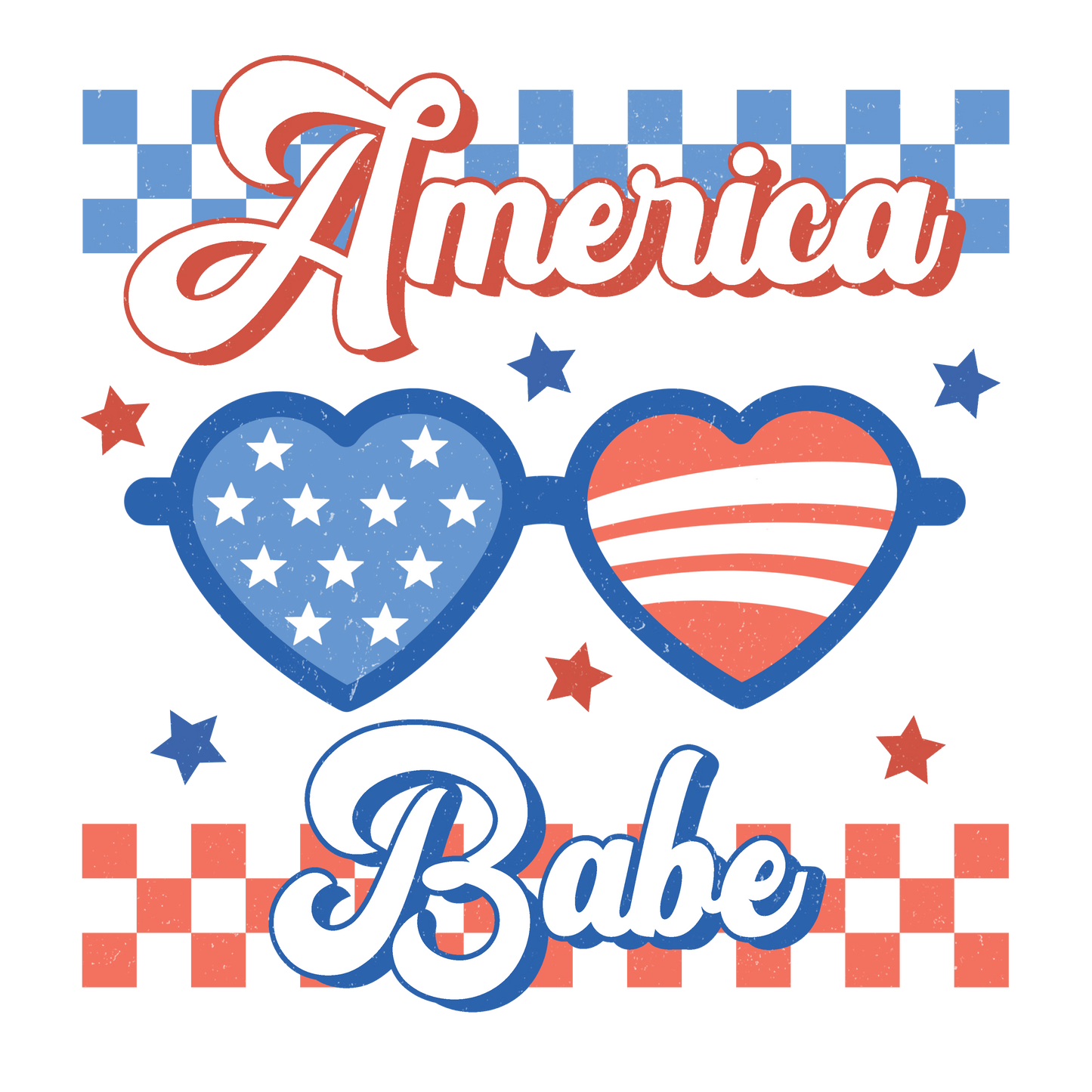 America Babe Design - DTF Ready To Press - Heat Press Transfer