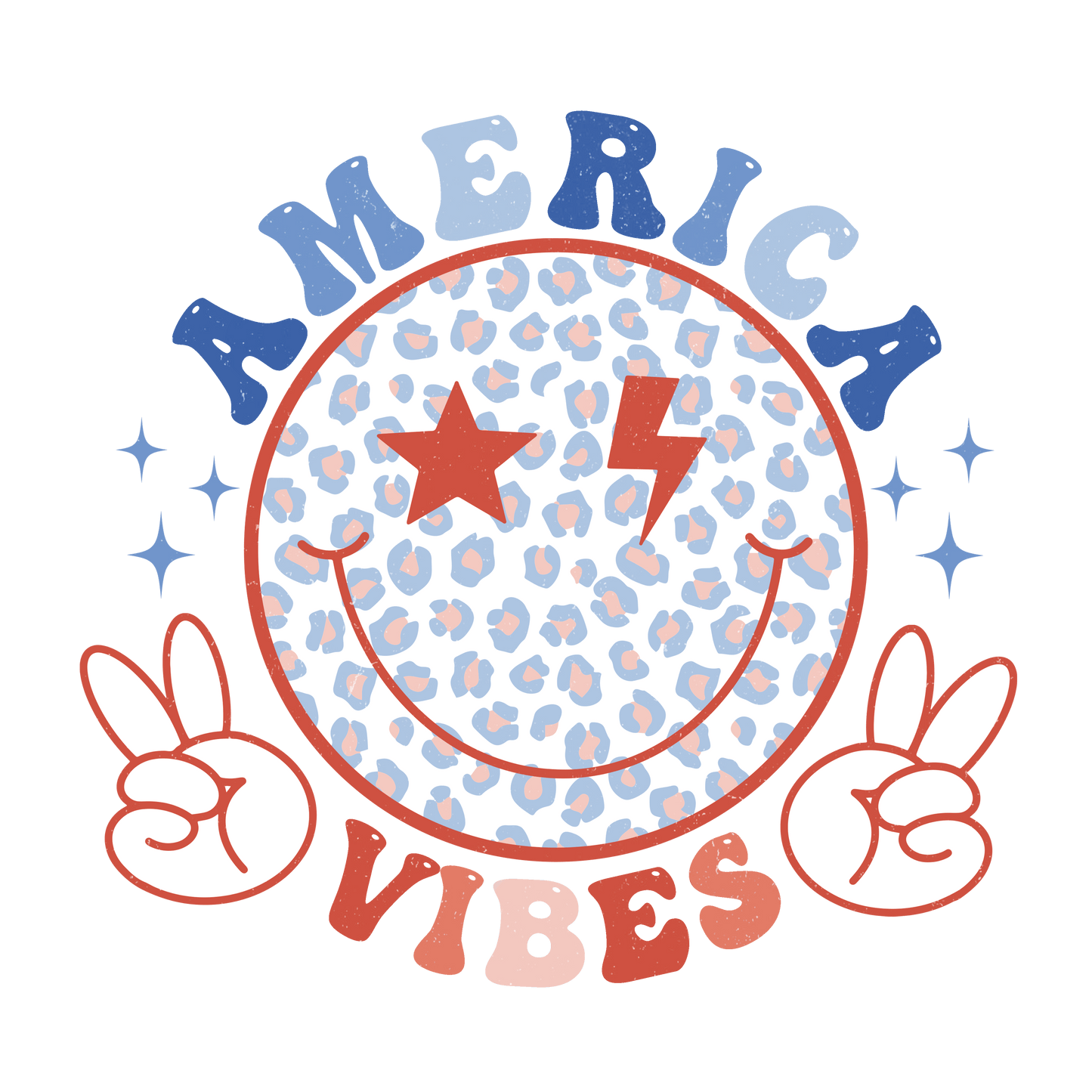 America Vibes Design DTF-Ready to Press | Heat Press Transfer - Heat Press Transfer