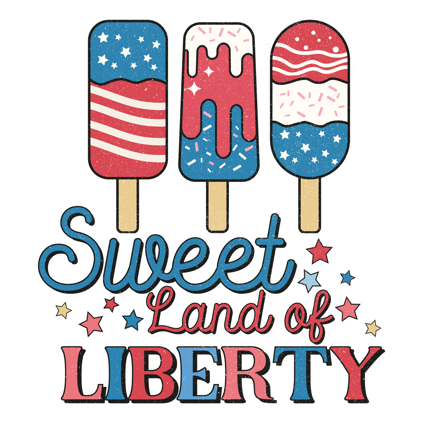 Sweet Land of Liberty DTF Design Ready to Press | Heat Press Transfer - Heat Press Transfer