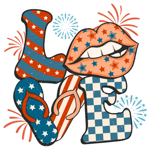 Happy 4th of July Design DTF-Ready Press (V1) | Heat Press Transfer - Heat Press Transfer