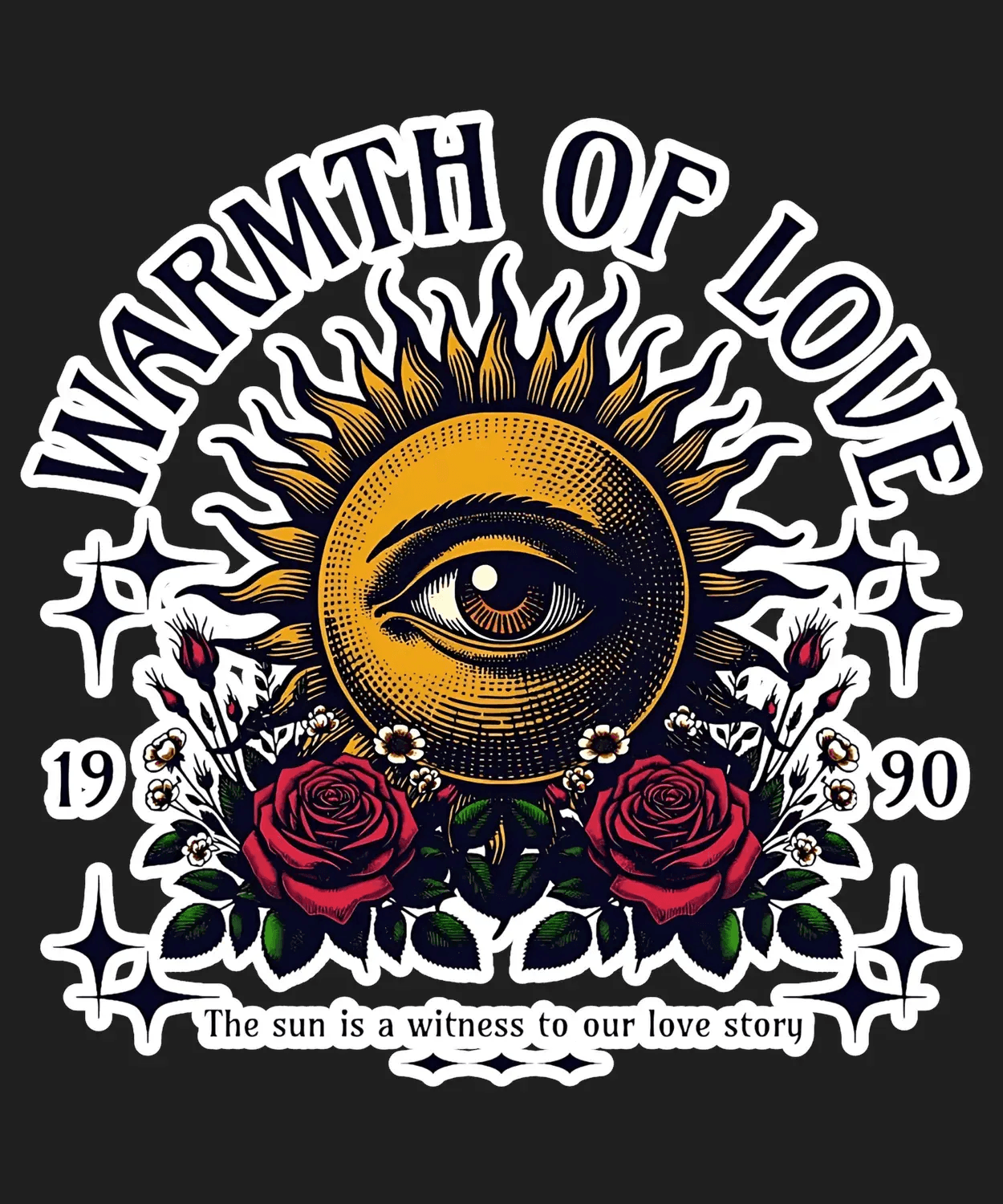 Warmth of Love Eye - DTF Ready to Press (black_bg)