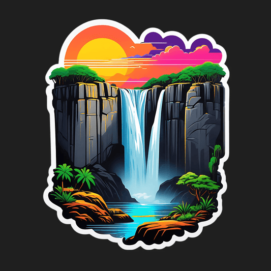 Waterfall Paradise - Sticker - Heat Press Transfer