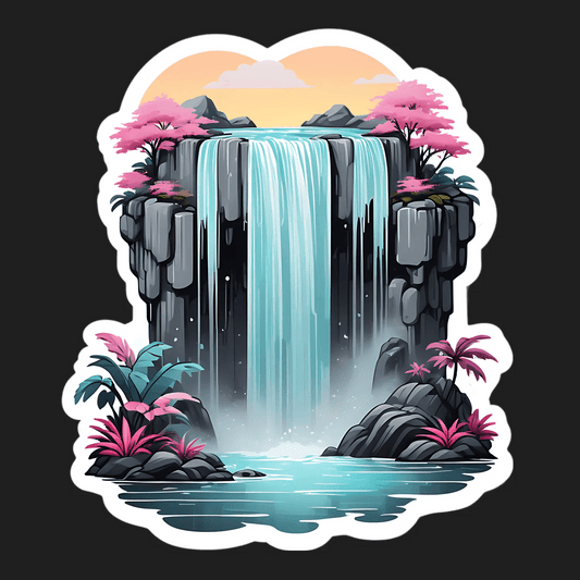 Waterfall Paradise - UV DTF Sticker - Heat Press Transfer
