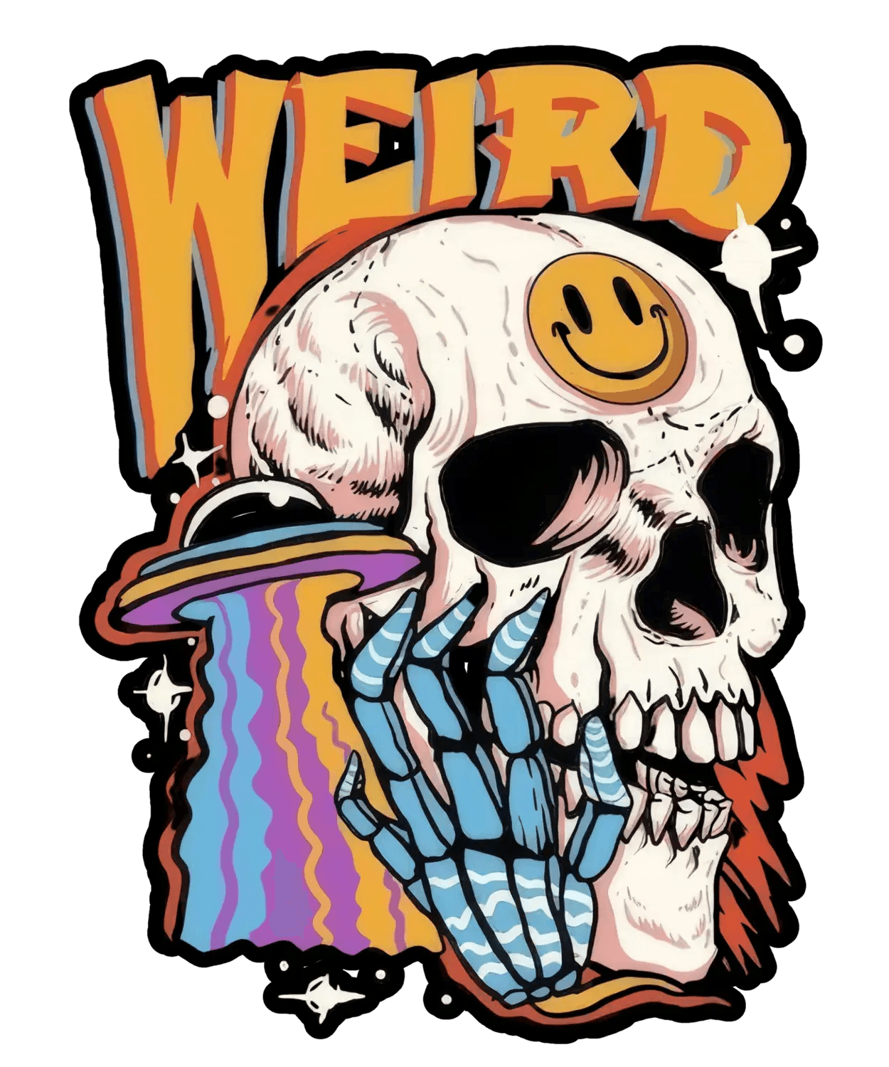 Weird Skull Art - DTF Ready to Press (original)