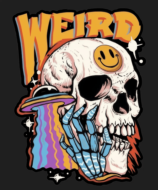 Weird Skull Art - DTF Ready to Press - Heat Press Transfer