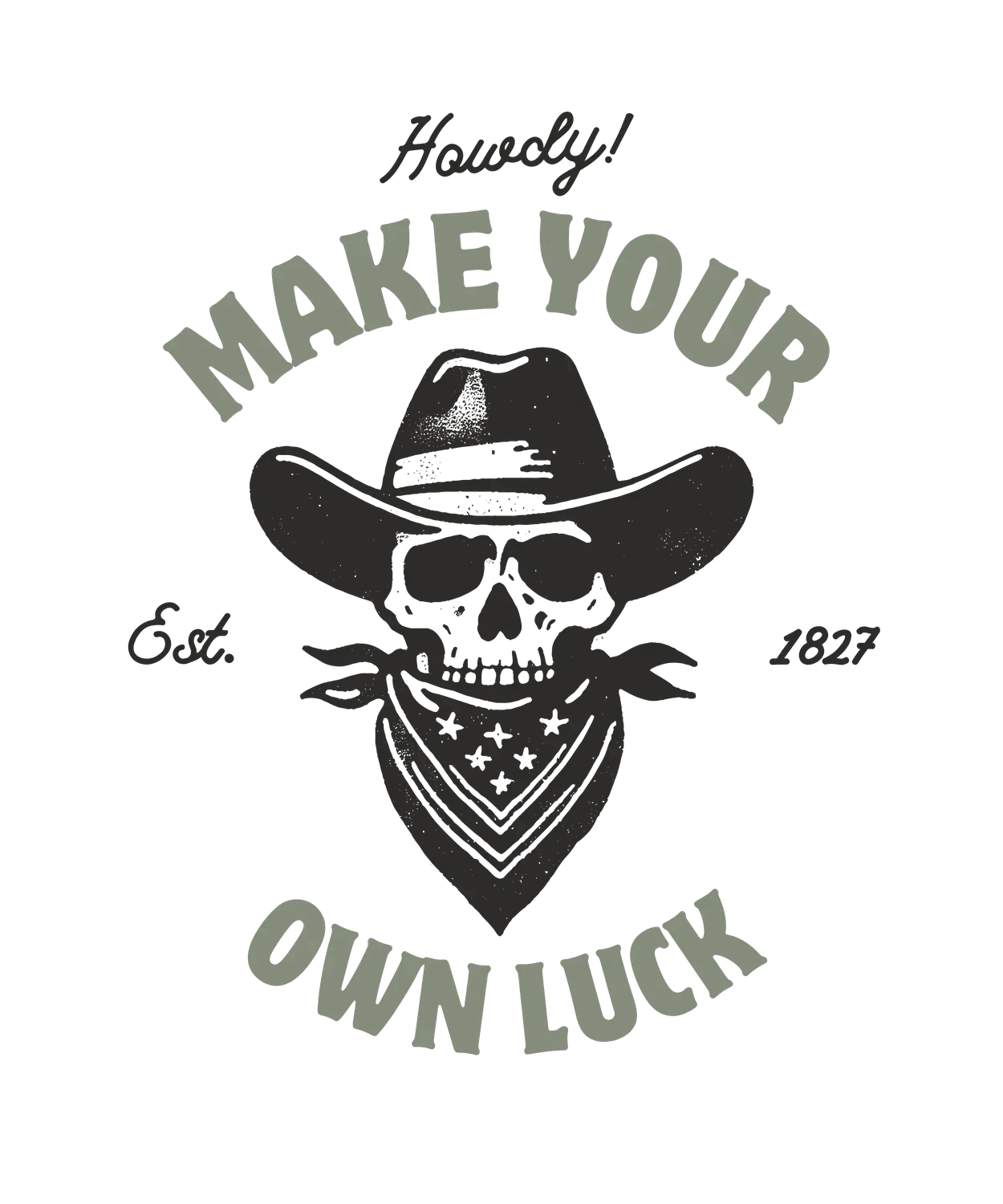 Western Skull - DTF Ready to Press - Heat Press Transfer