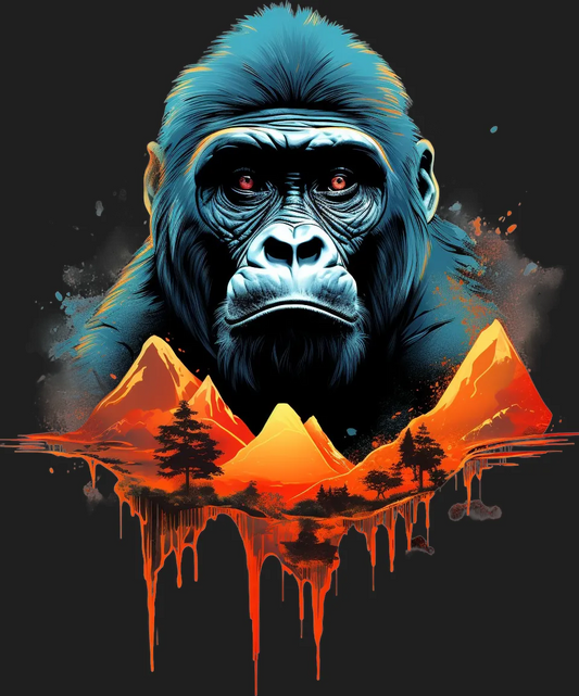 Wild Gorilla Mountain - DTF Ready to Press - Heat Press Transfer