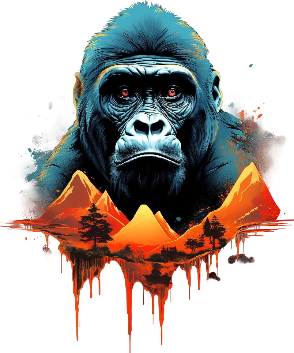 Wild Gorilla Mountain - DTF Ready to Press - Heat Press Transfer