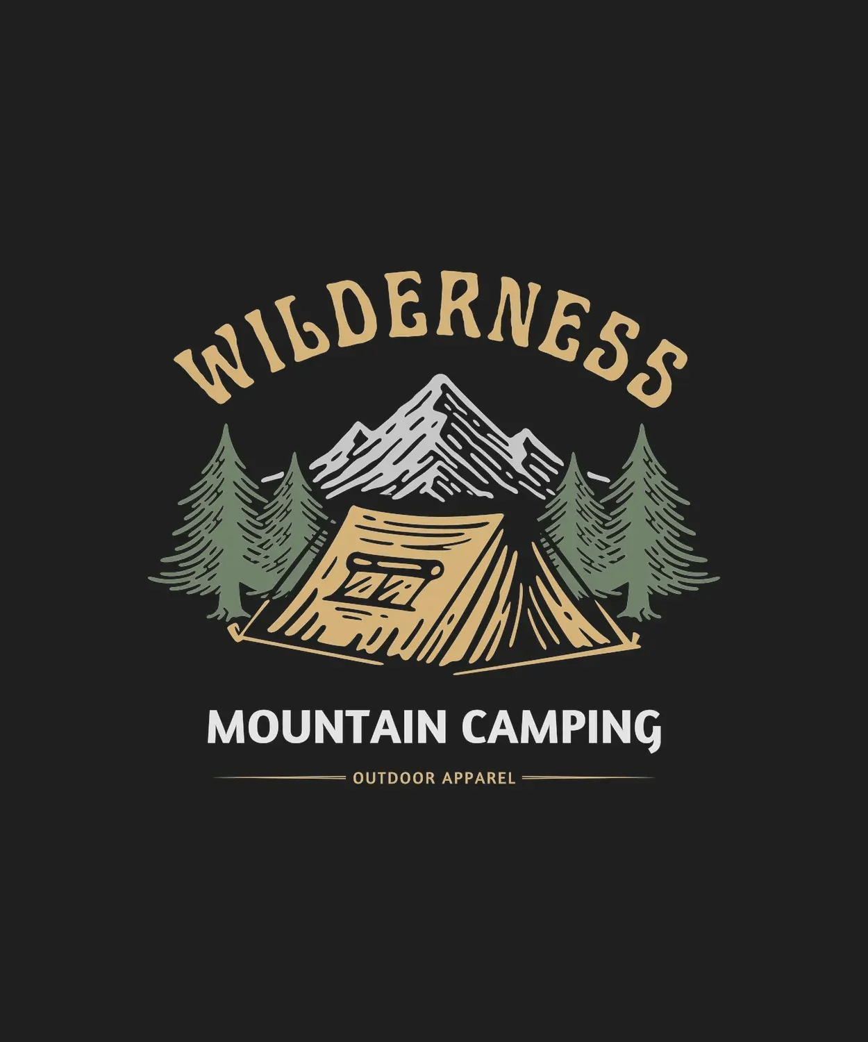 Wilderness Mountain Camping - DTF Ready to Press - Heat Press Transfer