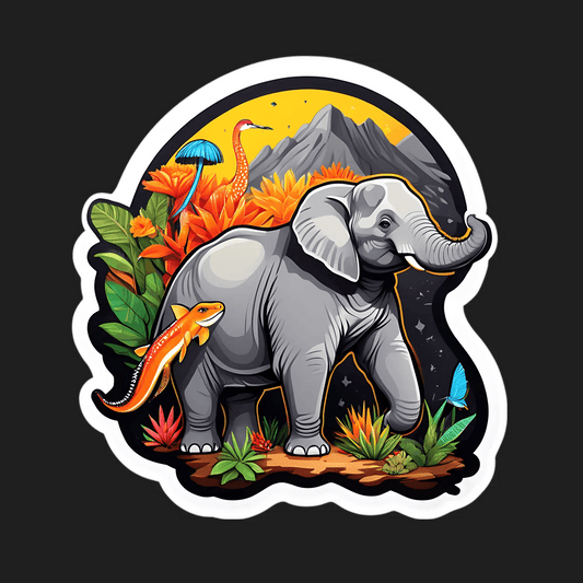 Wildlife Adventure - Elephant Sticker - Heat Press Transfer