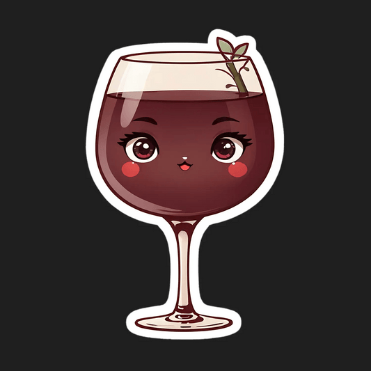 Wine Glass Sticker - Cute and Creative - Heat Press Transfer