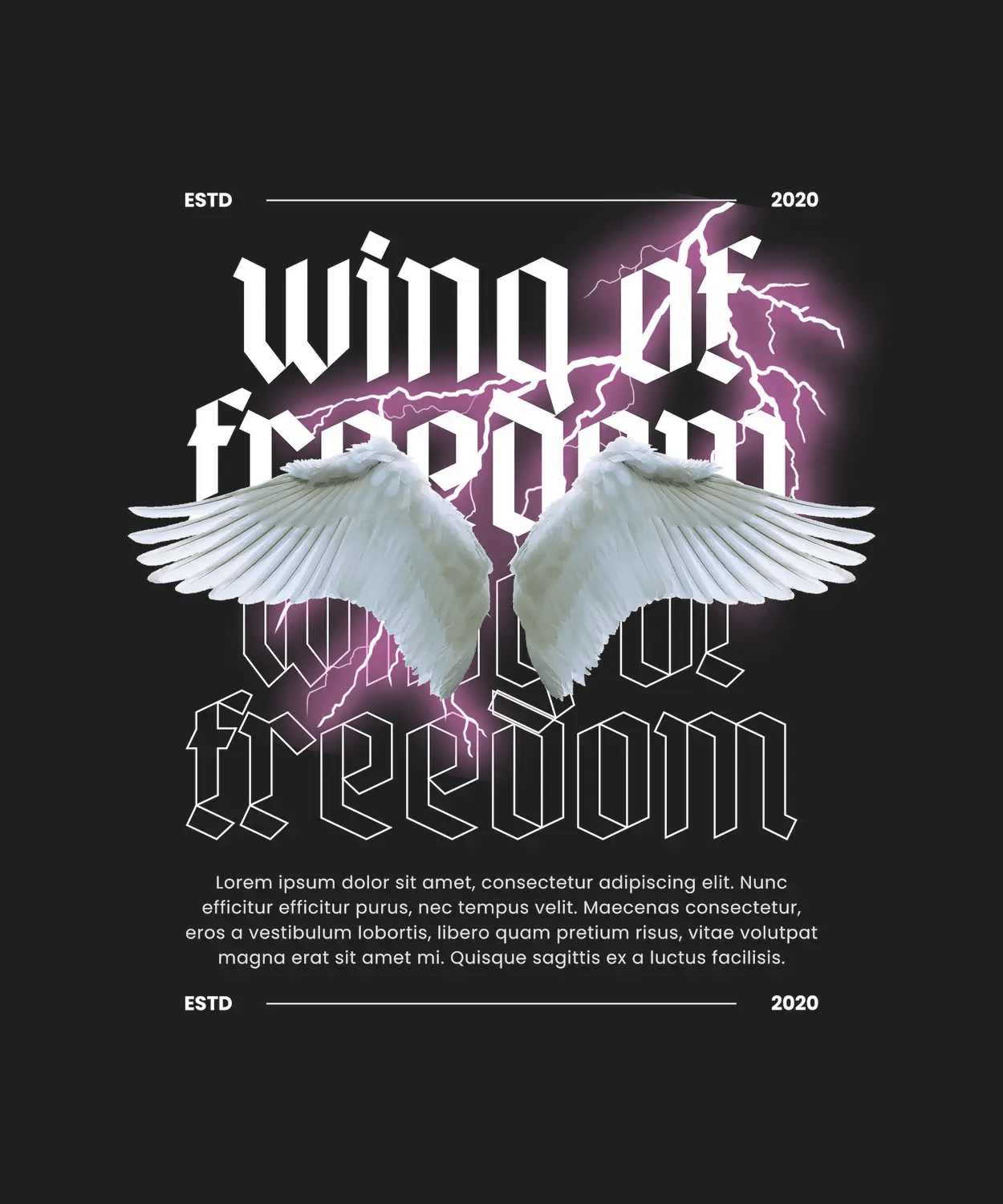 Wings of Freedom - DTF Ready to Press (black_bg)