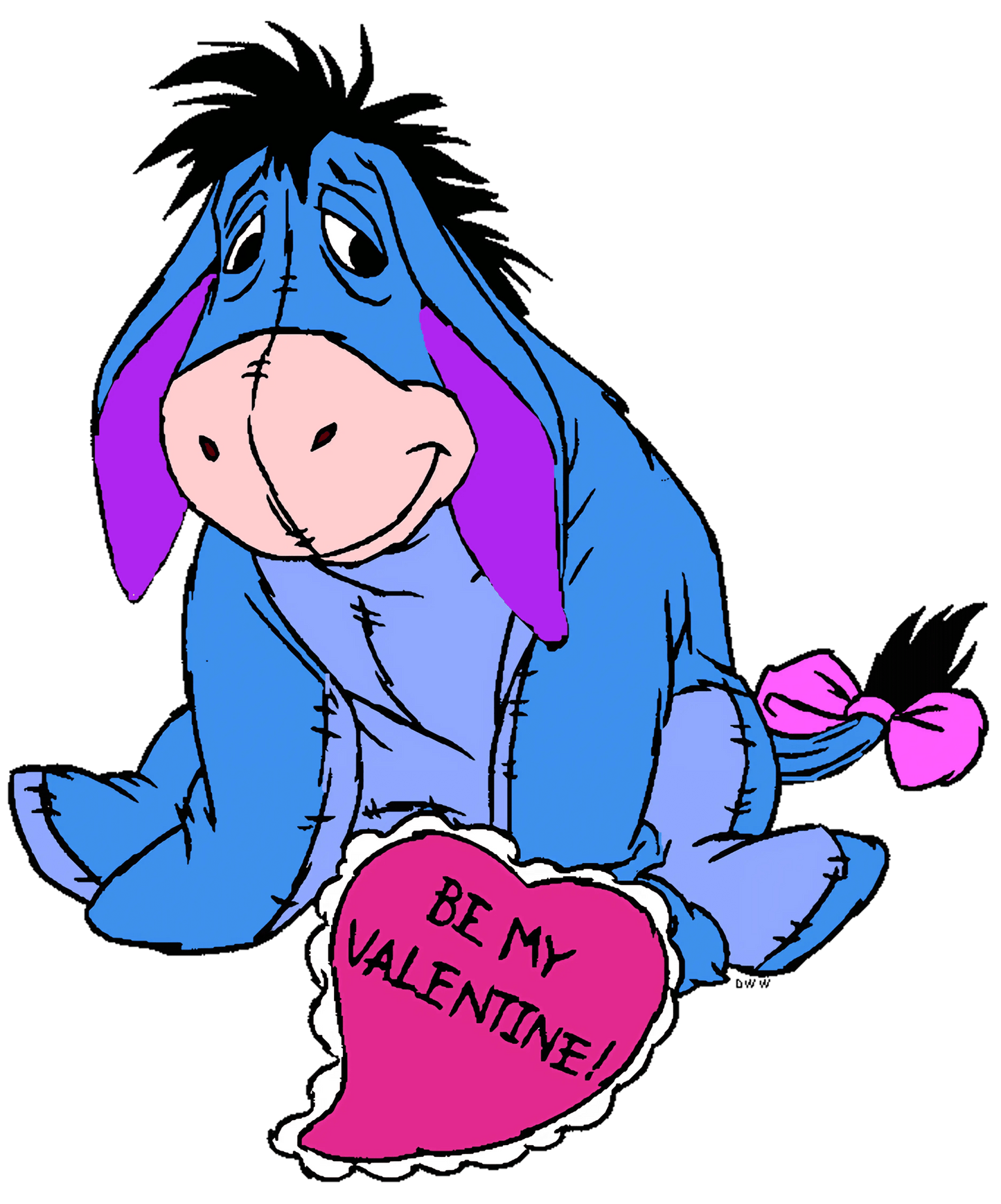 Winnie The Pooh Eeyore Be My Valentine Design - DTF Ready To Press - Heat Press Transfer